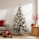 Kunstigt juletræ med julekugle 120 cm 150 LED'er Varm hvid