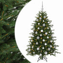 Kunstigt juletræ med julekugle 120 cm 150 LED'er Varm hvid