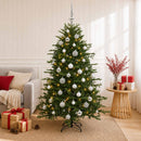 Kunstigt juletræ med julekugle 120 cm 150 LED'er Varm hvid