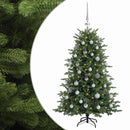 Kunstigt juletræ med julekugle 150 cm 150 LED'er Varm hvid