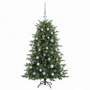 Kunstigt juletræ med julekugle 150 cm 150 LED'er Varm hvid