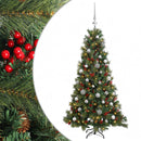 Kunstigt juletræ med julekugle 150 cm 150 LED'er Varm hvid