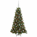Kunstigt juletræ med julekugle 150 cm 150 LED'er Varm hvid