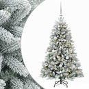 Kunstig juletræ med kugler 150 cm 150 LED'er Varm hvid