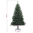 Kunstig juletræ med kugler 150 cm 150 LED'er Varm hvid