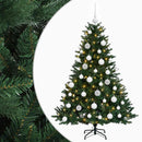 Kunstigt juletræ med julekugle 120 cm 150 LED'er Varm hvid