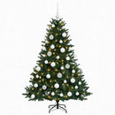 Kunstigt juletræ med julekugle 120 cm 150 LED'er Varm hvid