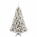 Kunstigt juletræ med julekugle 150 cm 150 LED'er Varm hvid