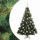 Kunstig juletræ med kugler 120 cm 150 LED'er Varm hvid