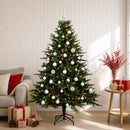 Kunstigt juletræ med julekugle 120 cm 150 LED'er Varm hvid