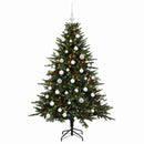 Kunstigt juletræ med julekugle 150 cm 150 LED'er Varm hvid