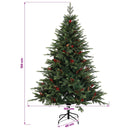 Kunstigt juletræ med julekugle 150 cm 150 LED'er Varm hvid