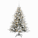 Kunstigt juletræ med julekugle 150 cm 150 LED'er Varm hvid