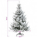 Kunstigt juletræ med julekugle 150 cm 150 LED'er Varm hvid