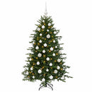 Kunstigt juletræ med julekugle 150 cm 150 LED'er Varm hvid