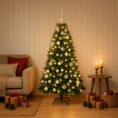 Kunstig juletræ med kugler 120 cm 150 LED'er Varm hvid