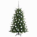 Kunstigt juletræ med julekugle 120 cm 150 LED'er Varm hvid