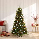 Kunstigt juletræ med julekugle 150 cm 150 LED'er Varm hvid
