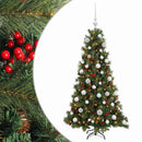 Kunstigt juletræ med julekugle 150 cm 150 LED'er Varm hvid