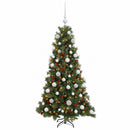 Kunstigt juletræ med julekugle 150 cm 150 LED'er Varm hvid