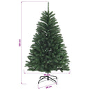 Kunstigt juletræ mellemgrønt med julekugle 120 cm 150 LED'er
