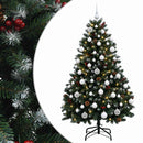 Kunstigt grønt juletræ med julekugle 120 cm 150 LED'er