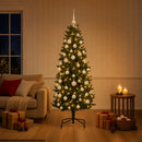 Kunstig juletræ med kugler 120 cm 150 LED'er Varm hvid