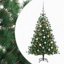 Kunstigt juletræ med julekugle 120 cm 150 LED'er Varm hvid