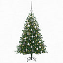 Kunstigt juletræ med julekugle 120 cm 150 LED'er Varm hvid