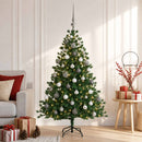 Kunstigt juletræ med julekugle 120 cm 150 LED'er Varm hvid