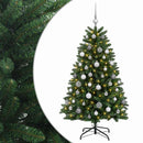 Kunstigt juletræ mellemgrønt med julekugle 120 cm 150 LED'er