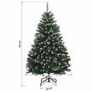 Kunstigt juletræ, grønt med julekugle 120 cm 150 LED'er
