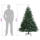 Kunstigt Hinged Juletræ 180 cm 300 LED'er Varm hvid PE og PVC