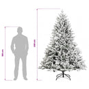 Kunstigt Hinged Juletræ 240 cm 300 LED'er Varm hvid PE og PVC