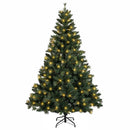 Kunstigt Hinged Juletræ 180 cm 300 LED'er Varm hvid PE og PVC