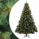 Kunstigt Hinged Juletræ 240 cm 300 LED'er Varm hvid PE og PVC