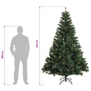 Kunstigt Hinged Juletræ 240 cm 300 LED'er Varm hvid PE og PVC