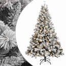 Kunstigt Hinged Juletræ 240 cm 300 LED'er Varm hvid PE og PVC