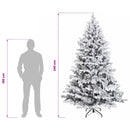 Kunstigt Hinged Juletræ 240 cm 300 LED'er Varm hvid