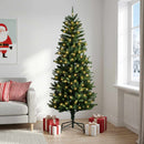 Kunstigt Hinged Juletræ 210 cm 300 LED'er Varm hvid PE og PVC