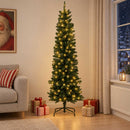 Kunstigt slankt juletræ 240 cm 300 LED'er Varm hvid PE og PVC