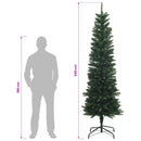 Kunstigt slankt juletræ 240 cm 300 LED'er Varm hvid PE og PVC