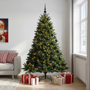 Kunstigt juletræ med julekugle 240 cm 300 LED'er Varm hvid