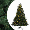 Kunstigt juletræ med julekugle 180 cm 300 LED'er Varm hvid
