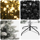 Kunstigt juletræ med julekugle 240 cm 300 LED'er Varm hvid