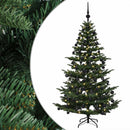 Kunstigt juletræ med julekugle 210 cm 300 LED'er Varm hvid