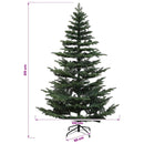 Kunstigt juletræ med julekugle 210 cm 300 LED'er Varm hvid
