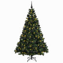 Kunstig juletræ med kugler 240 cm 300 LED'er Varm hvid