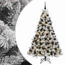 Kunstig juletræ med kugler 240 cm 300 LED'er Varm hvid