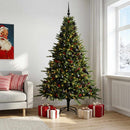 Kunstigt juletræ med julekugle 180 cm 300 LED'er Varm hvid